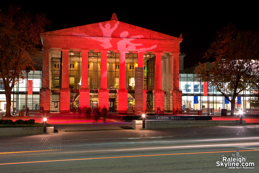 Projected images on Memorial Auditorium 2 - Lichtin Plaza