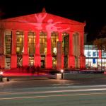 Projected images on Memorial Auditorium 2 - Lichtin Plaza