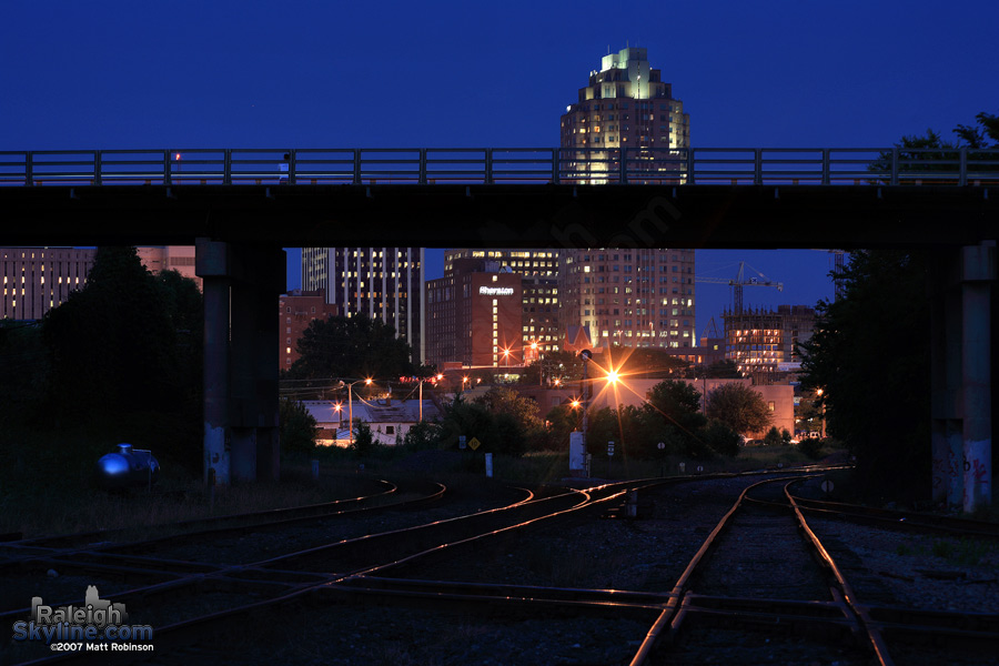 Railroad tracks.