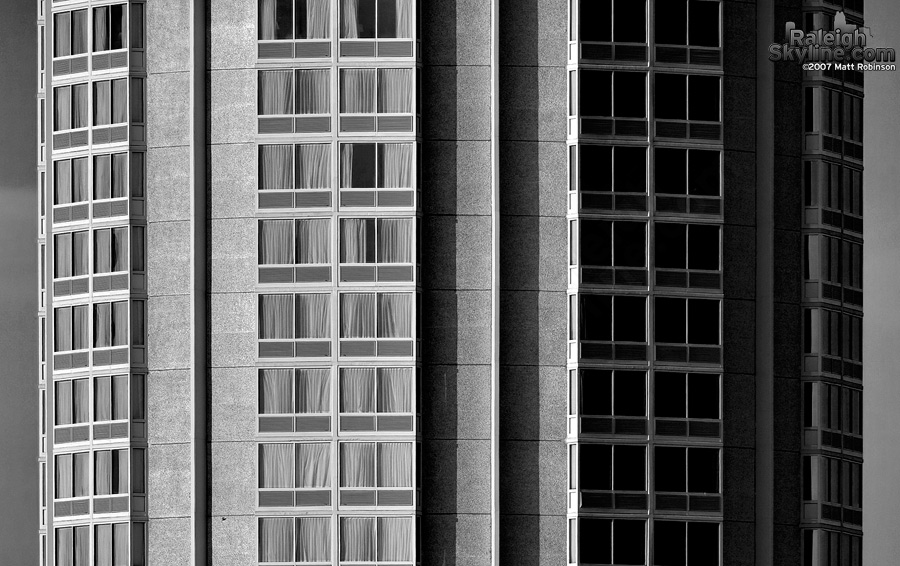 Black and white Clarion Hotel.