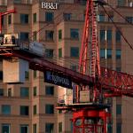 RBC Plaza crane looks at BB&amp;T as if to say "You're days are numbered".