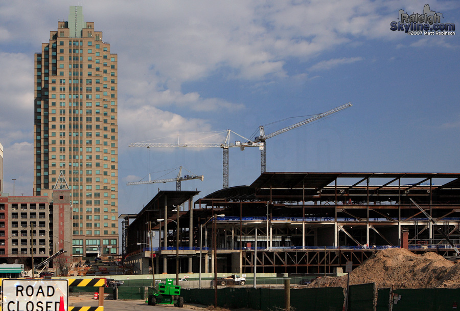 A look at the convention center progress from Dawson Street.