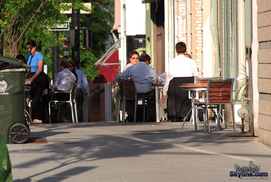 Enjoying the outside dining.