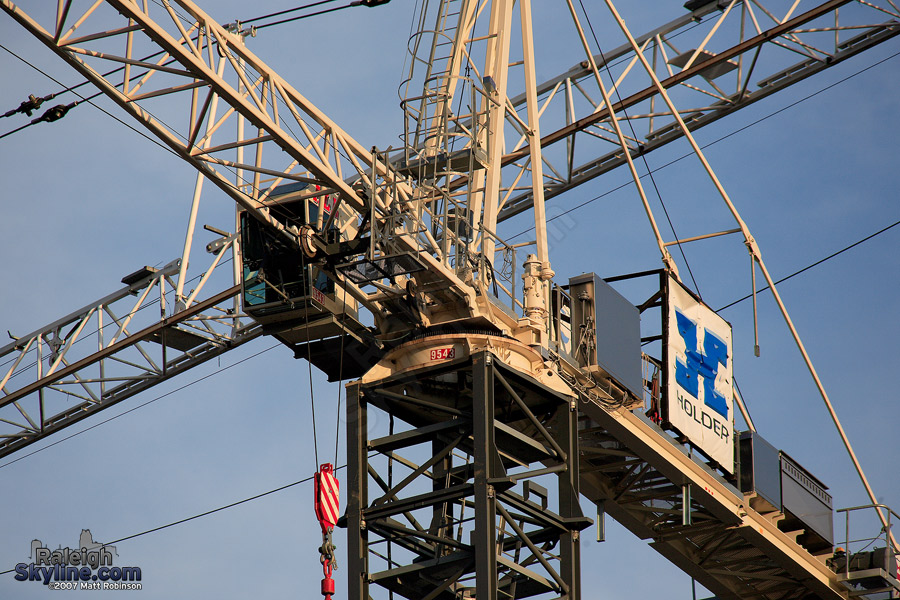 A tangle of tower cranes. A common sight in the triangle.