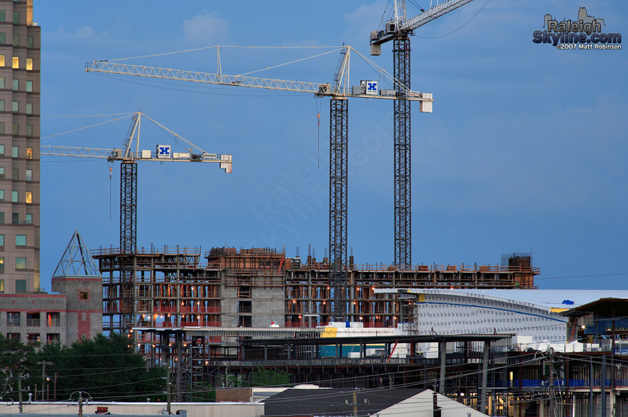 The new Marriott grows past the new convention center.