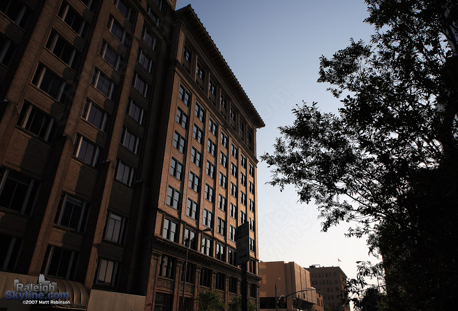 Daylight winds down on Hargett Street.