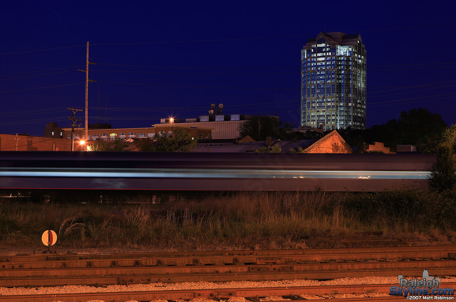 Magic hour passenger train.