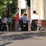 Enjoying the outside dining.