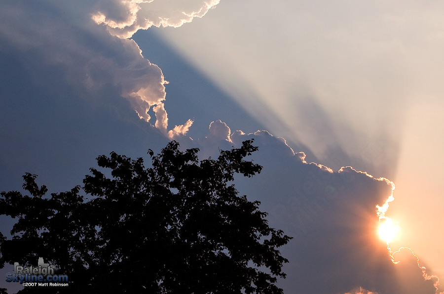 Isolated storm on a clear day.