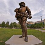 Sir Walter Raleigh watches the parking garage.