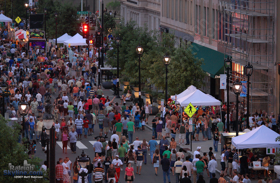 Crowed street.