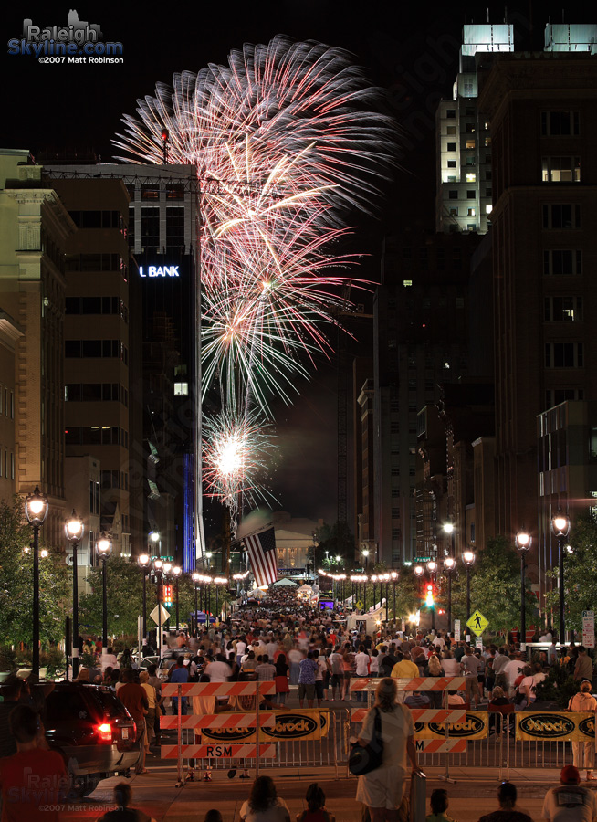 Raleigh Wide Open fireworks begin.