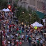 Crowed street.