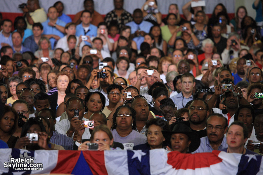 People of Raleigh snap away at Obama.