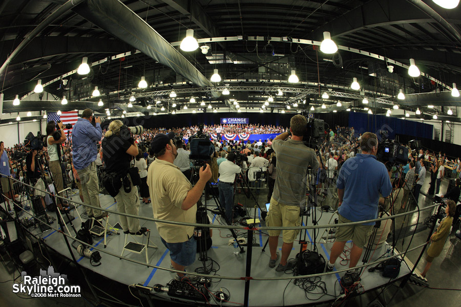 Television network coverage of Barack Obama in Raleigh, NC