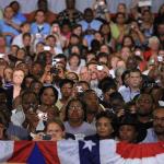 People of Raleigh snap away at Obama.