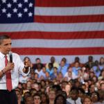 Obama answers an audience member's question.