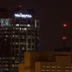 The Wachovia sign lights up