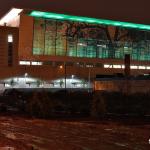 The shimmer wall on the convention center is finally on.