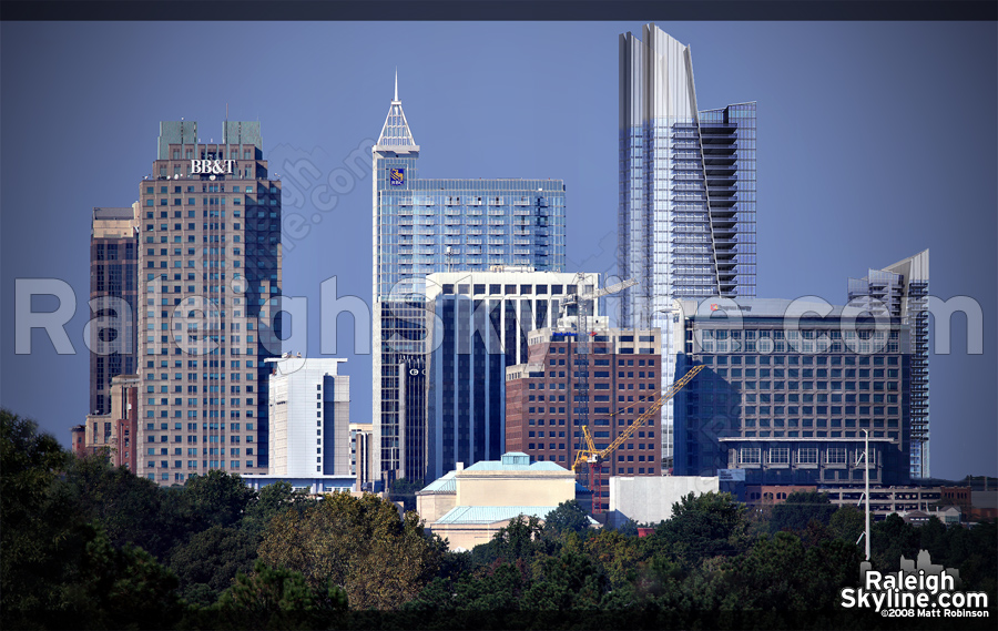 The Edison in the skyline from Wilmington Street