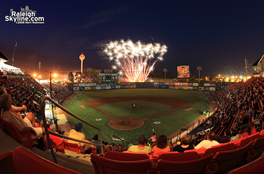 Fireworks at a Carolina Mudcats game