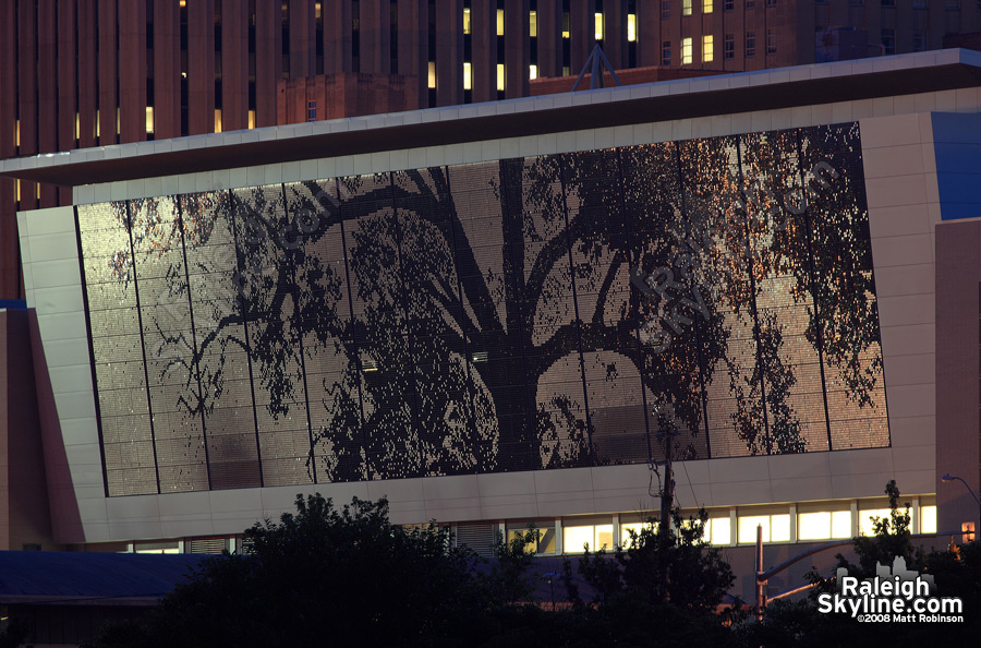 Raleigh's new shimmer wall on the convention center.  How many wrecks will it cause?