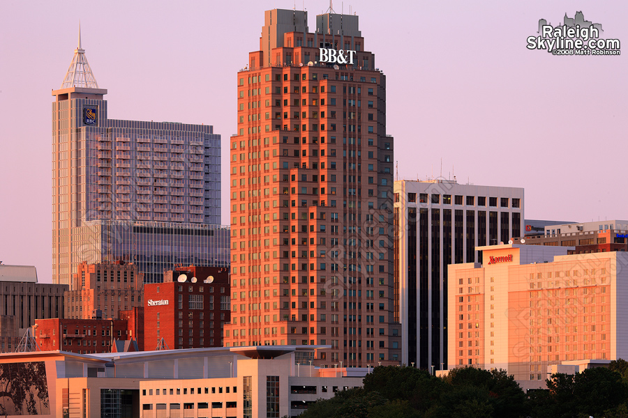 Last sunlight on downtown Raleigh.