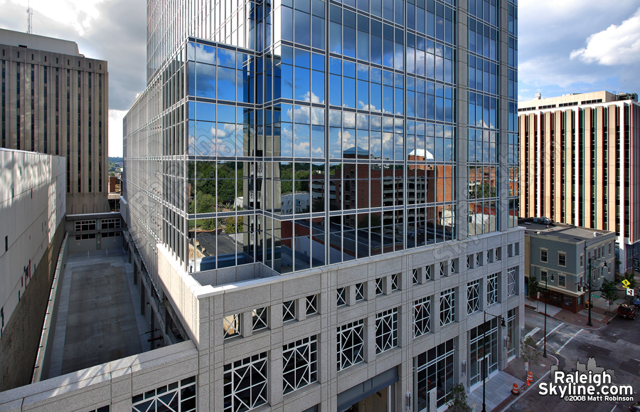 RBC Plaza reflects eastern Raleigh.