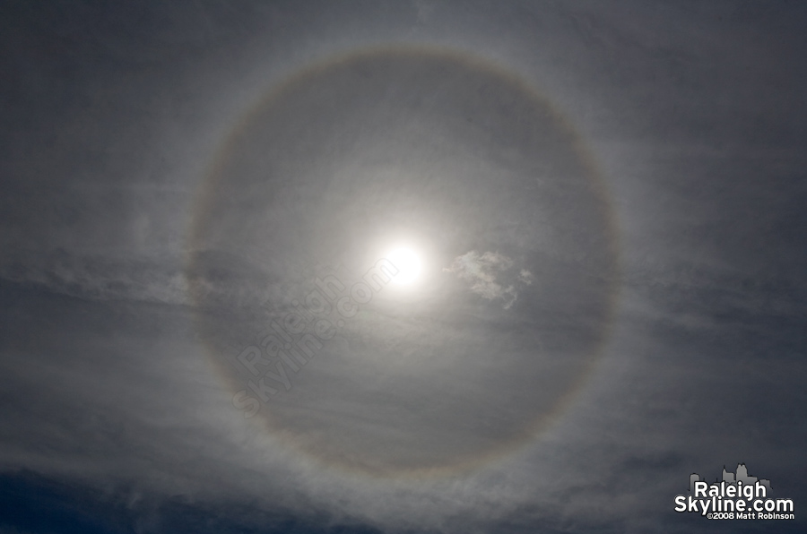 Sun halo on the edge of TS Hanna.