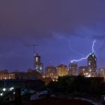 City Lightning over downtown Raleigh from the Boylan Avenue perspective.