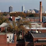 Downtown Raleigh from Cox Hall at NC State