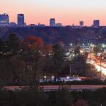 Fall sunset from Wake Forest Road