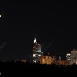 Moon over Raleigh Skyline