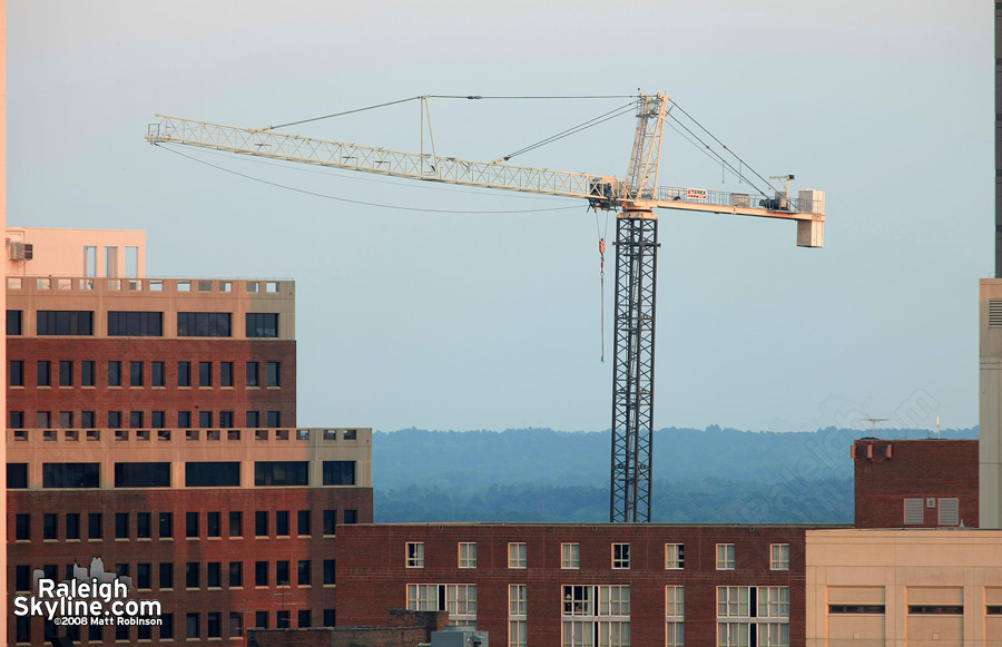 Leaning Tower crane at Charter Square site from Clarion