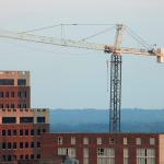 Leaning Tower crane at Charter Square site from Clarion