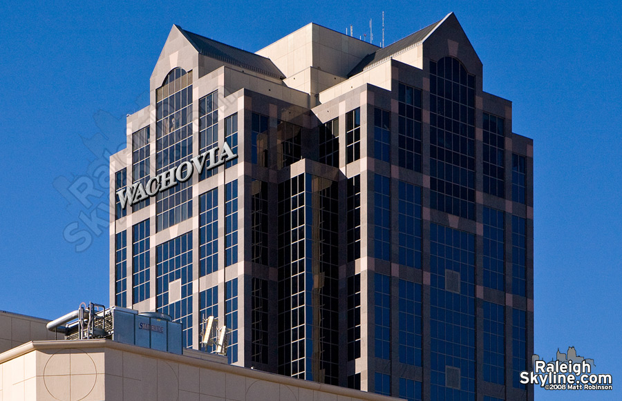 Wachovia sign facing the south.