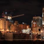 Downtown Raleigh at night.