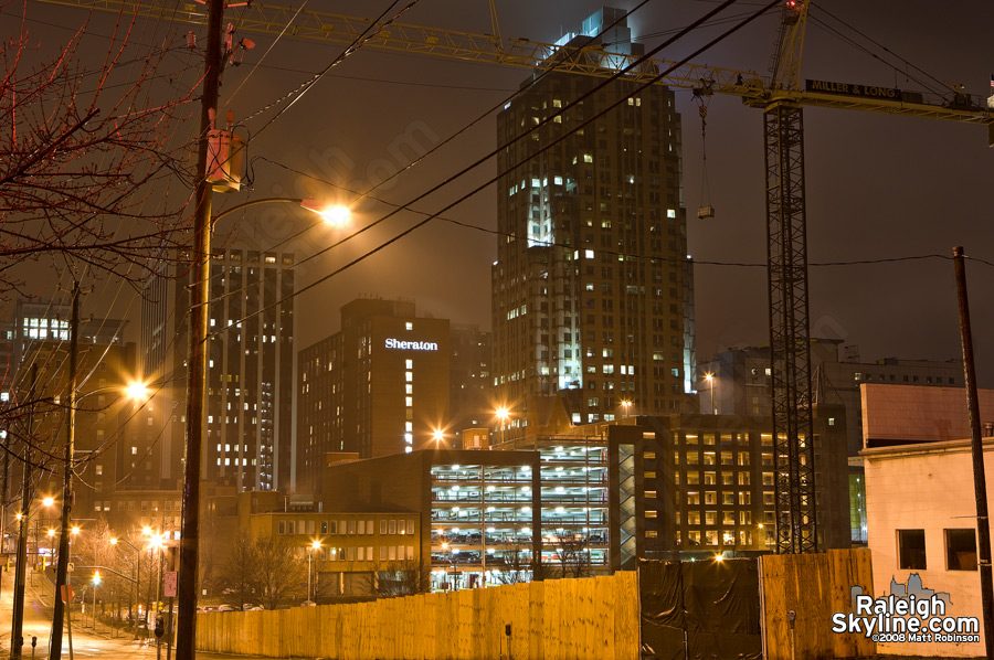 The tower crane for the L Building stretches even past West Davie street.