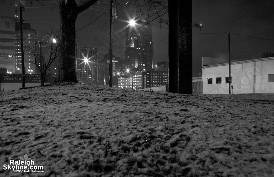 The big snow of 2008! ..actually it was only sticking to a few surfaces that night, downtown.