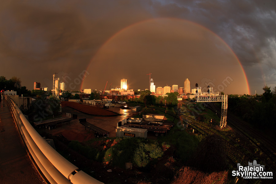 Rainbow over downtown Raleigh