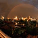 Rainbow over downtown Raleigh