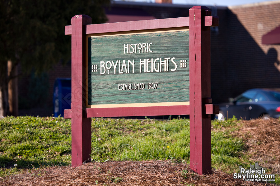 Boylan Heights neighborhood sign.