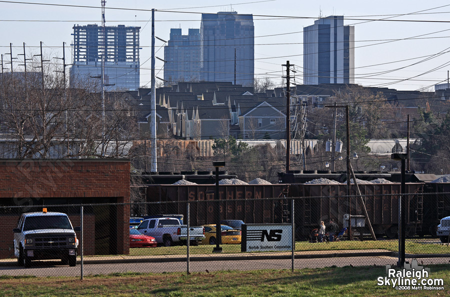 Downtown Raleigh view near the Norfolk Southern Rail yard.