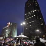 Two Hannover Square towers over soon to be city plaza squareRaleigh Wide Open.