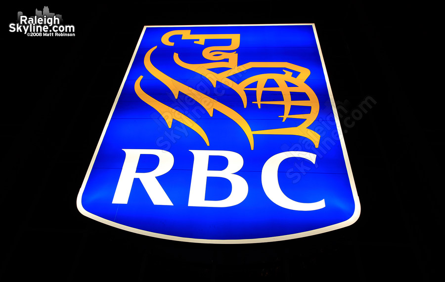 The RBC logo lit up.