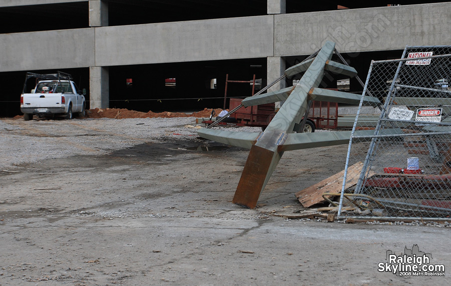 RBC Plaza spire on the ground