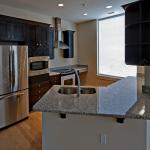 A kitchen inside a residential unit in the West at North.