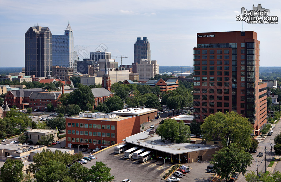 Wider view of Downtown Raleigh.