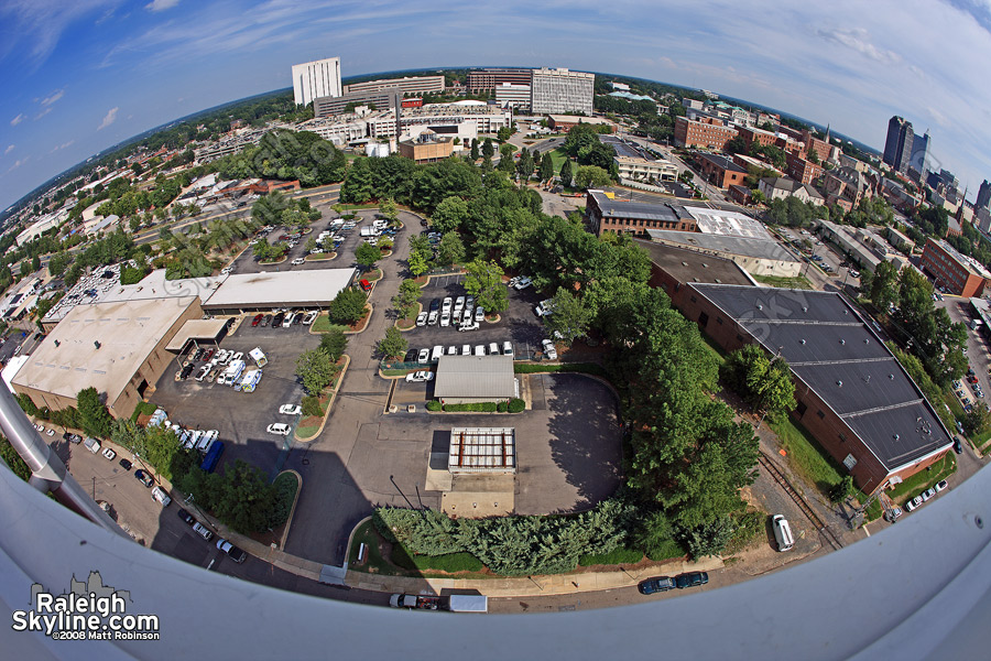 Fisheye looking east from the roof of West at North.