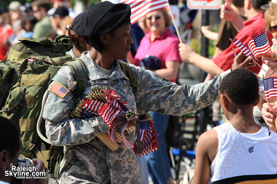 Passing out flags